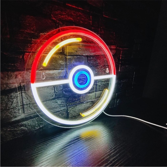 Pokemon Pokeball Cartoon 90s Video Game Neon Light LED Man Cave Kid/Teen Room - Picture 2 of 8